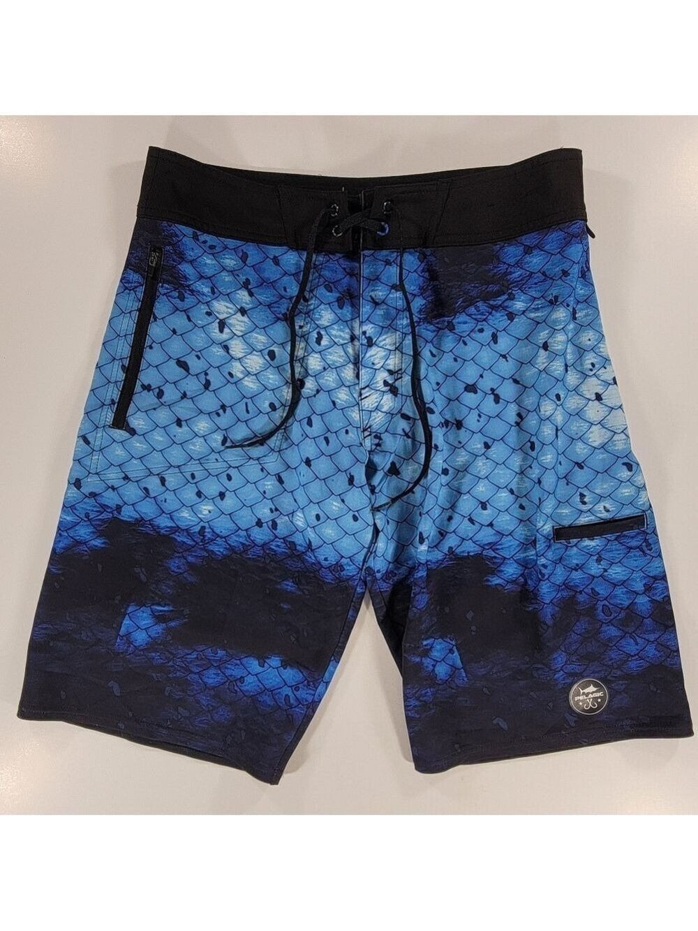 Pelagic Board Shorts Men's 30 Blue Hydro Lite Boardshorts Swim Trunks Fishing